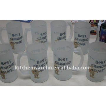 K-115 frosted glass bee mug with printing